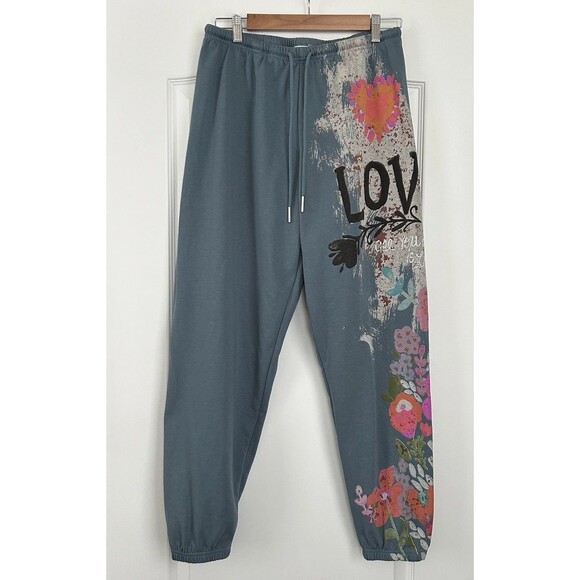 Natural Life Sz Medium Quinn Jogger Love Floral Pants Lounge Comfy - Picture 2 of 8